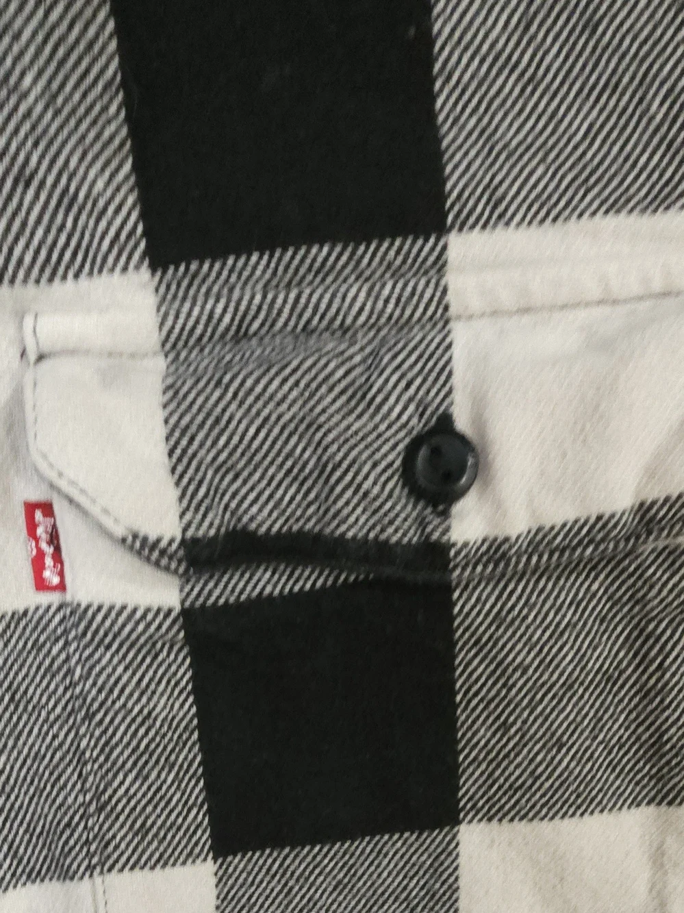 Levi's Black & White Plaid Utility Shirt Jacket